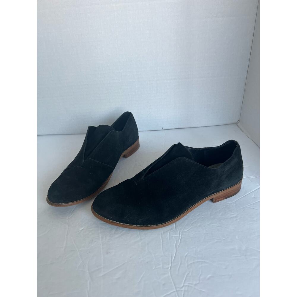 1. State Slip On Loafers Size 7.5M Black Suede Preppy Flat Oxford‎ Dress Shoes